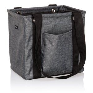 Small Utility Tote - Charcoal Crosshatch